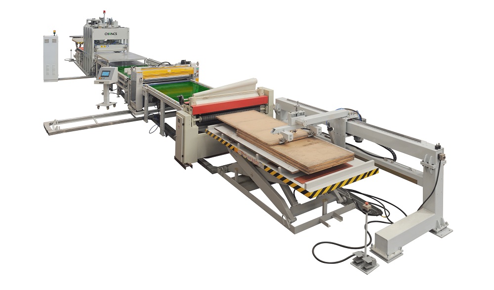 Hot laminating press line
