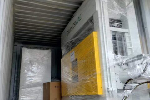 HF plywood bending press shipping to Serbia