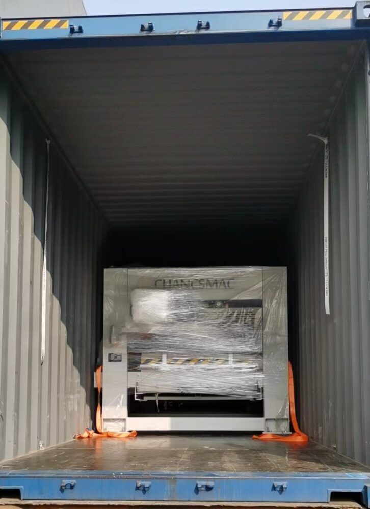HF edge glued panel press conatiner loading | CHANCSMAC