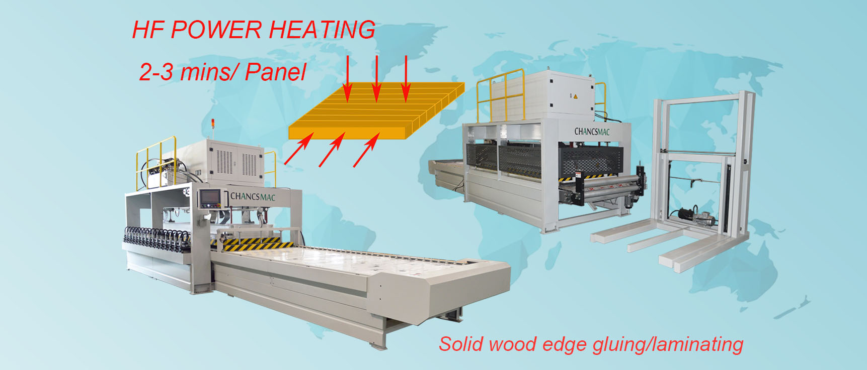 HF edge glued panel press