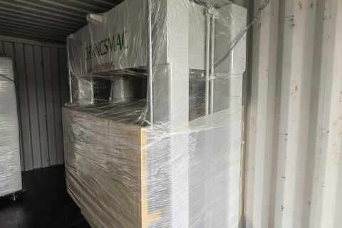 HF plywood bending press shipping to Denmark
