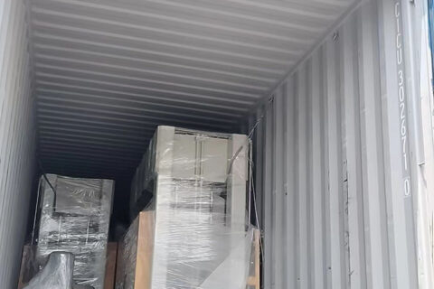 HF plywood bending press container loading